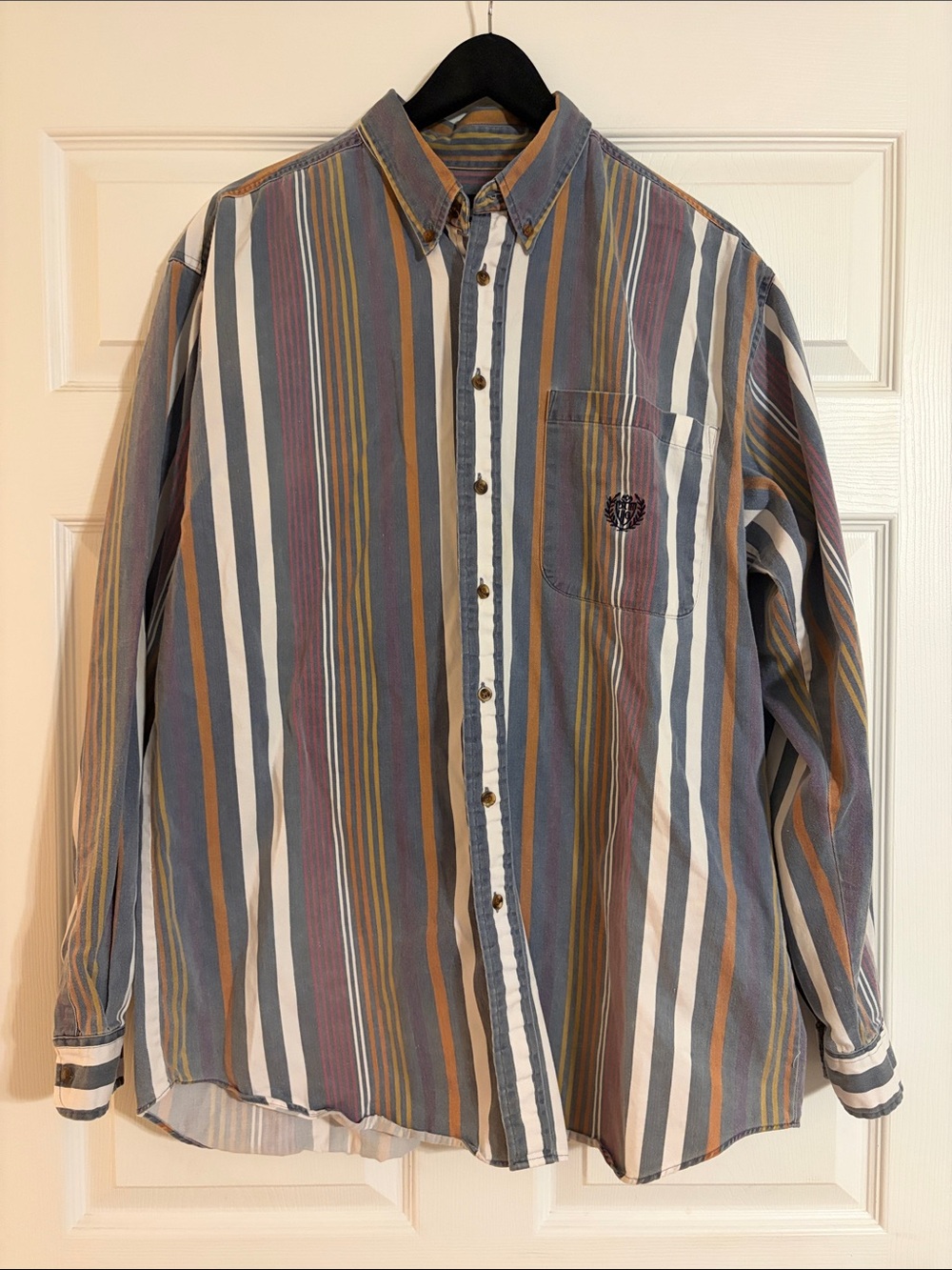 Vintage Hot Gossip Multi-Color Vertical Stripe Button Down Shirt